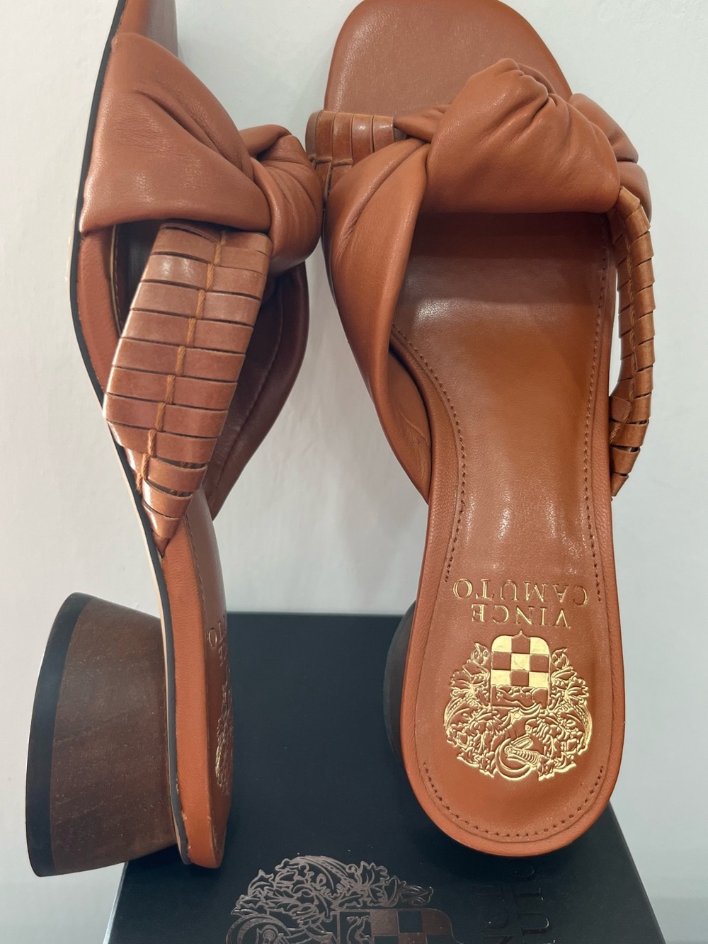 Vince Camuto VC-Leana Dark Golden Slide Heels New in Box - Picture 2 of 7